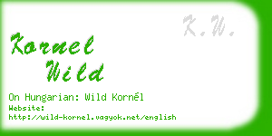kornel wild business card